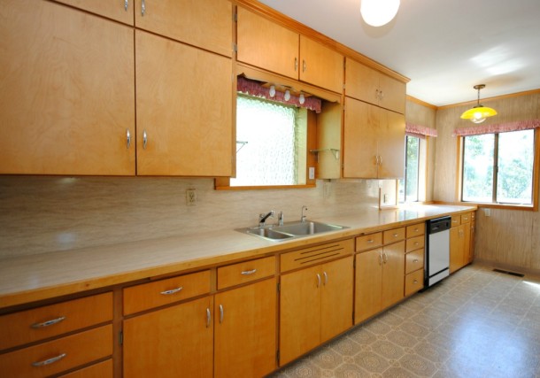 From kitchen towards back of the house. The cabinets are from the 50s but are in incredible shape. 